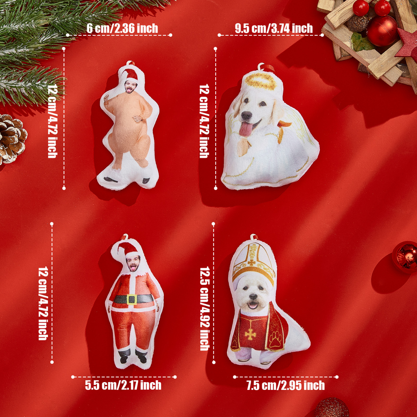 Personalized Photo Minime Christmas Tree Ornament Christmas Decorate Gift for Family for Pet Lover - MyPhotoSocksAu
