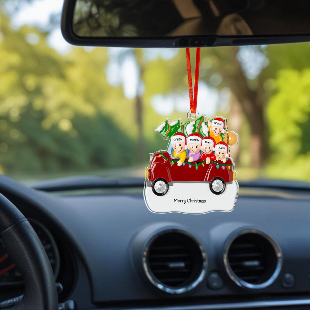Personalized Cartoon Car Christmas Ornaments Custom Name Cartoon Cute Ornaments Merry Christmas - MyPhotoSocksAu