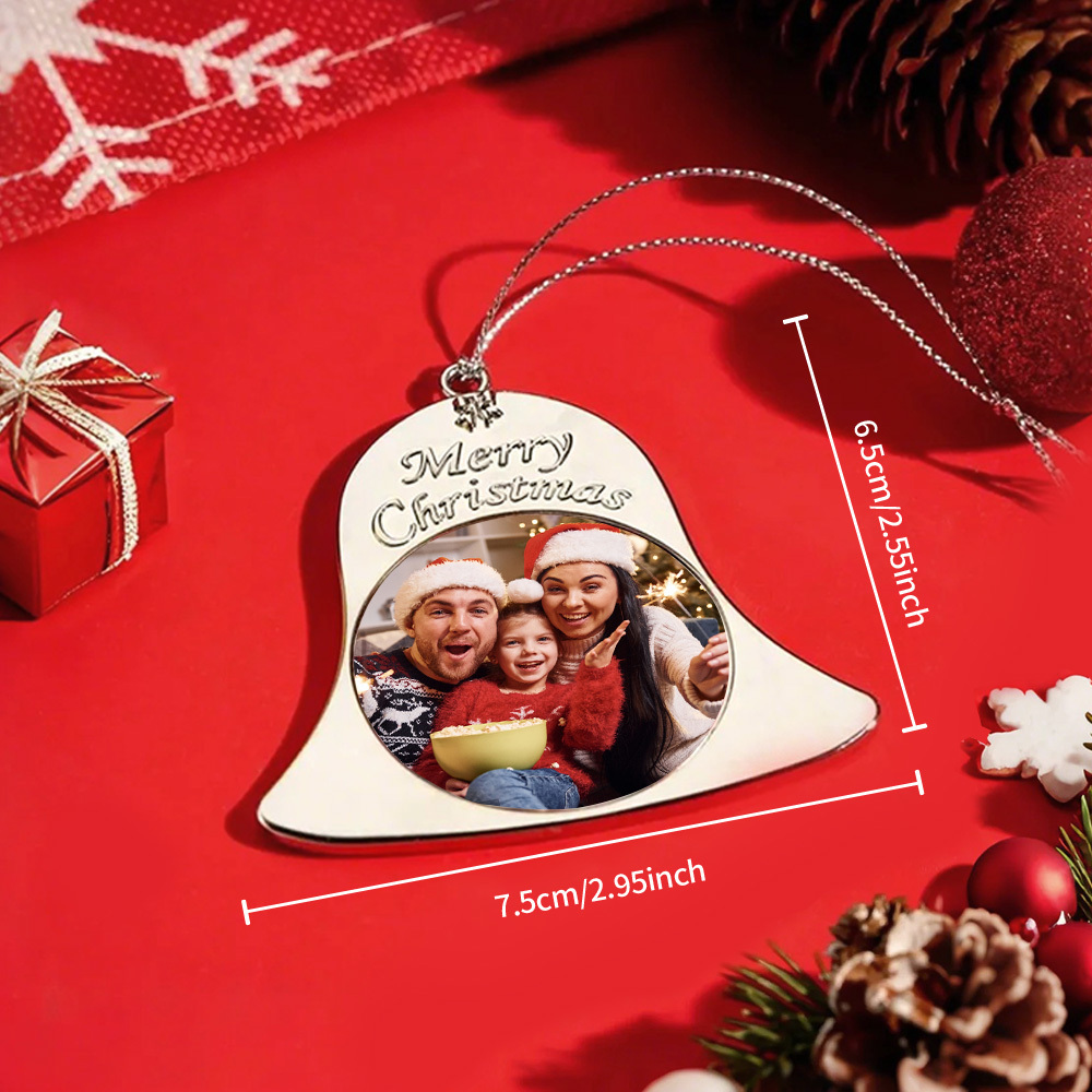 Personalized Photo Christmas Bell Ornaments Photo Decorations for Christmas Gifts - MyPhotoSocksAu