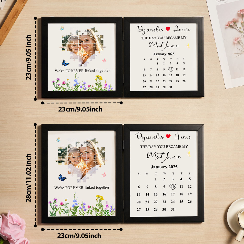 Personalized The Day You Became My Mother Puzzle Photo Frame We're Forever Linked Together Mothers Day Gift - MyPhotoSocksAu