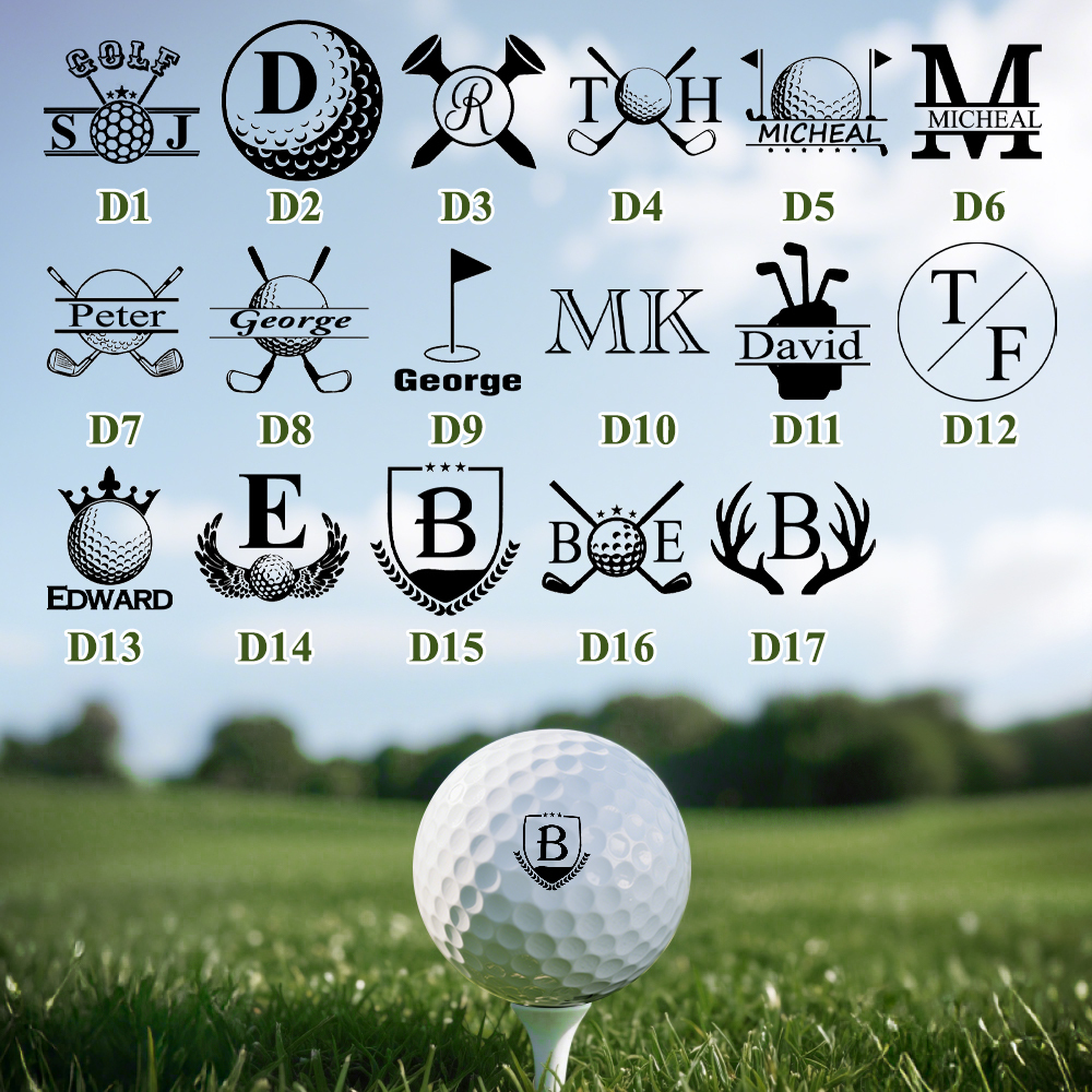 Personalized Monogrammed Initial Golf Ball Stamp with Metal Storage Box Birthday Father's Day Gift for Golf Player - MyPhotoSocksAu