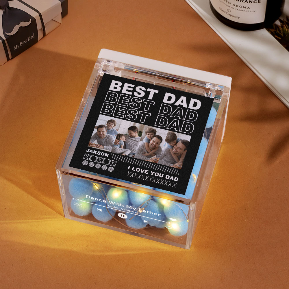 Custom Mini Vinyl Record Player Automatic Music Player Multiple Photos Style Custom Photo For Dad On Father's Day - MyPhotoSocksAu