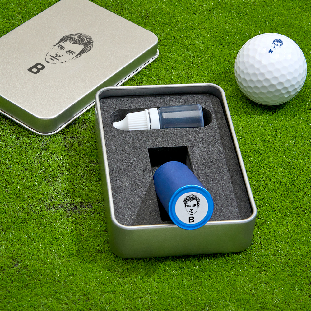 Father's Day Gift Personalized Photo Golf Ball Stamp with Metal Storage Box for Golf Player - MyPhotoSocksAu