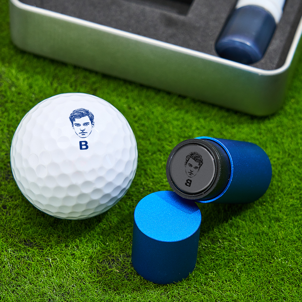 Father's Day Gift Personalized Photo Golf Ball Stamp with Metal Storage Box for Golf Player - MyPhotoSocksAu