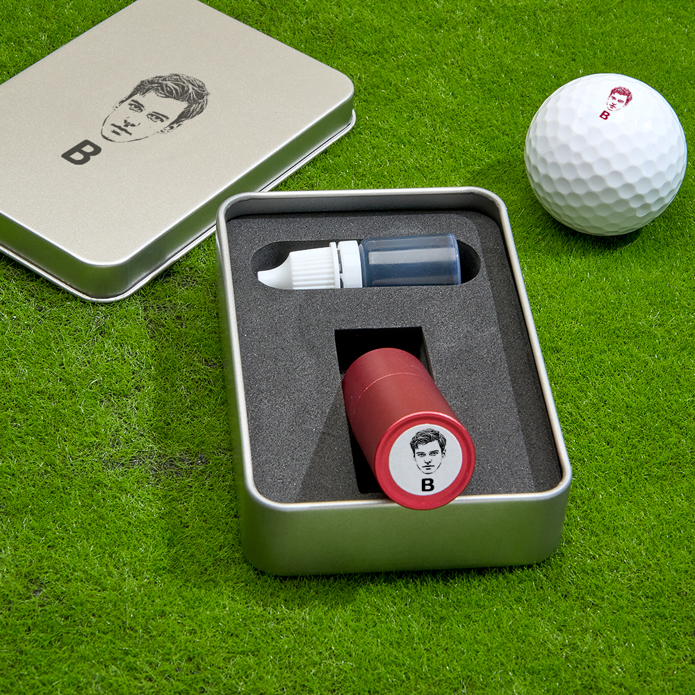 Father's Day Gift Personalized Photo Golf Ball Stamp with Metal Storage Box for Golf Player - MyPhotoSocksAu