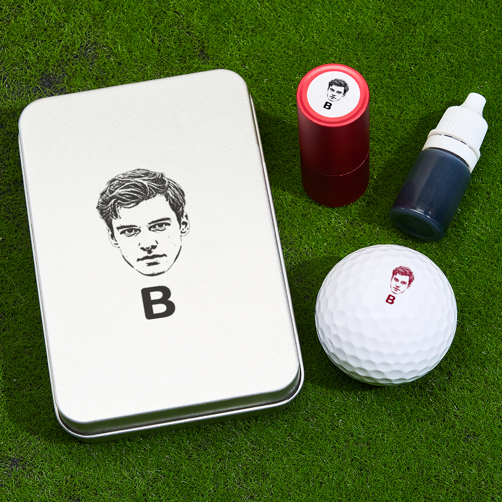 Father's Day Gift Personalized Photo Golf Ball Stamp with Metal Storage Box for Golf Player - MyPhotoSocksAu