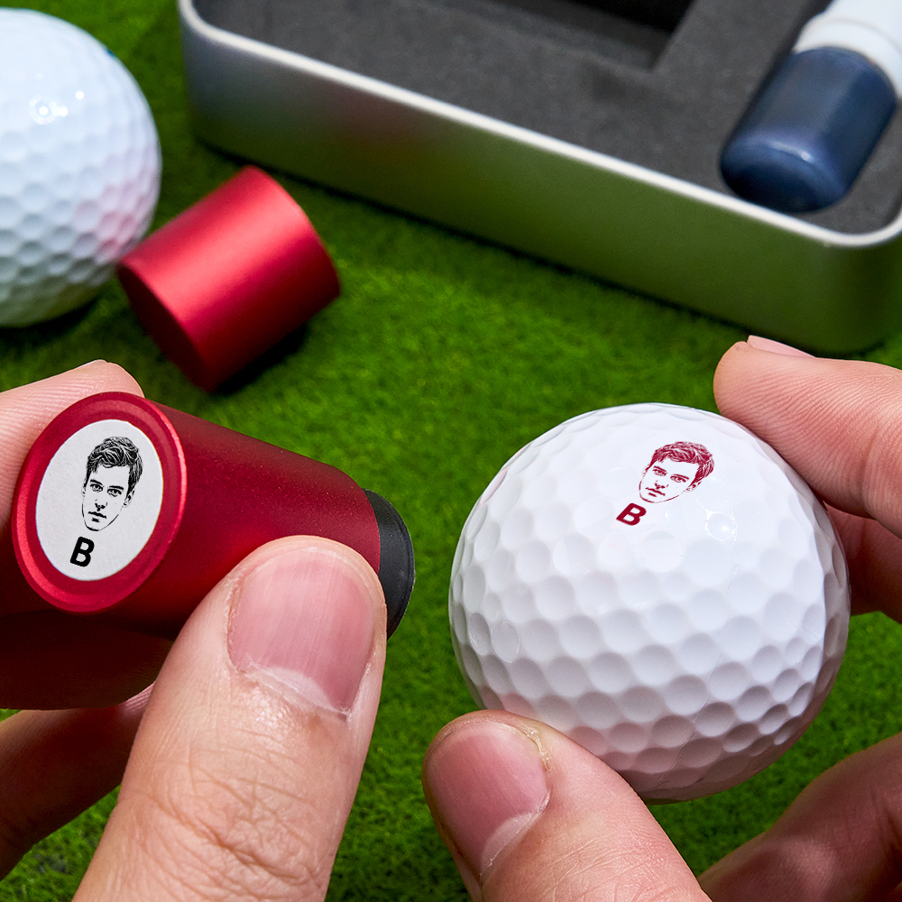 Father's Day Gift Personalized Photo Golf Ball Stamp with Metal Storage Box for Golf Player - MyPhotoSocksAu