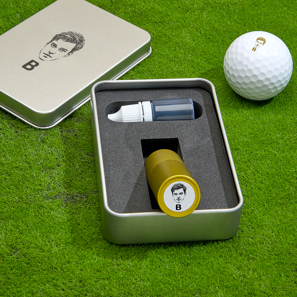 Father's Day Gift Personalized Photo Golf Ball Stamp with Metal Storage Box for Golf Player - MyPhotoSocksAu