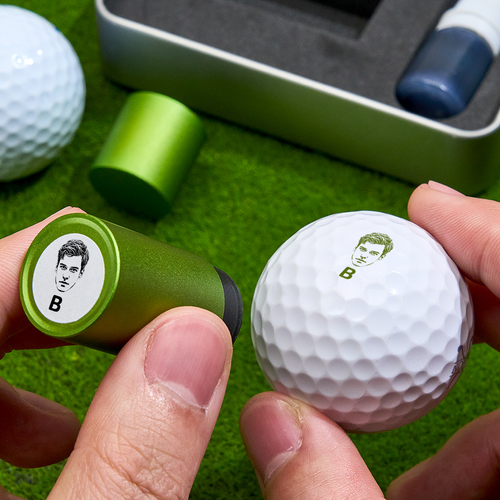 Father's Day Gift Personalized Photo Golf Ball Stamp with Metal Storage Box for Golf Player - MyPhotoSocksAu