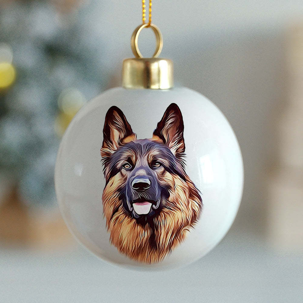 Personalized Pet Face Portrait Ornaments in Artfully Printed Hand-Painted Watercolor Style Custom Christmas Gift - MyPhotoSocksAu