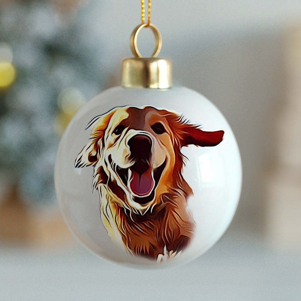 Personalized Pet Face Portrait Ornaments in Artfully Printed Hand-Painted Watercolor Style Custom Christmas Gift - MyPhotoSocksAu