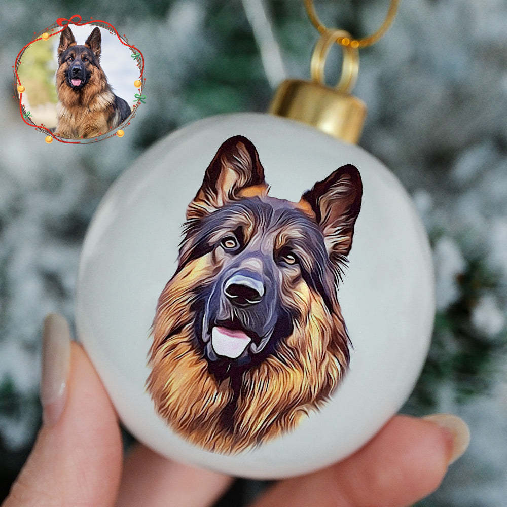 Personalized Pet Face Portrait Ornaments in Artfully Printed Hand-Painted Watercolor Style Custom Christmas Gift - MyPhotoSocksAu