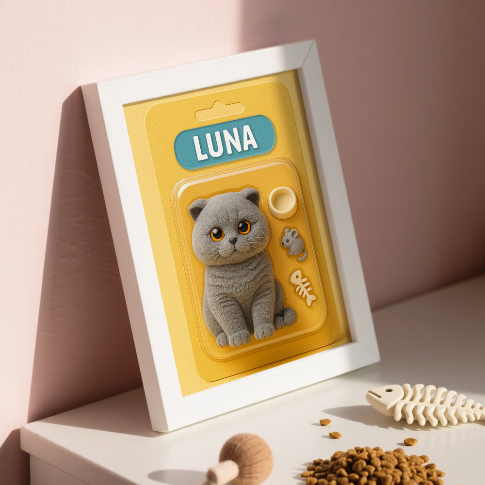 Custom Pet Photo Cartoon Wooden Frame Decorations Cute Decor Plaque Gifts - MyPhotoSocksAu