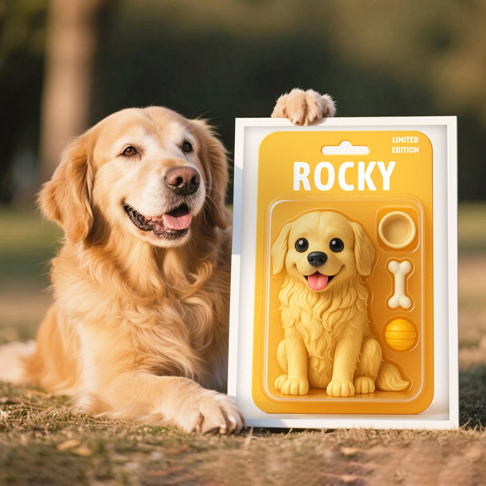 Custom Pet Photo Cartoon Wooden Frame Decorations Cute Decor Plaque Gifts - MyPhotoSocksAu