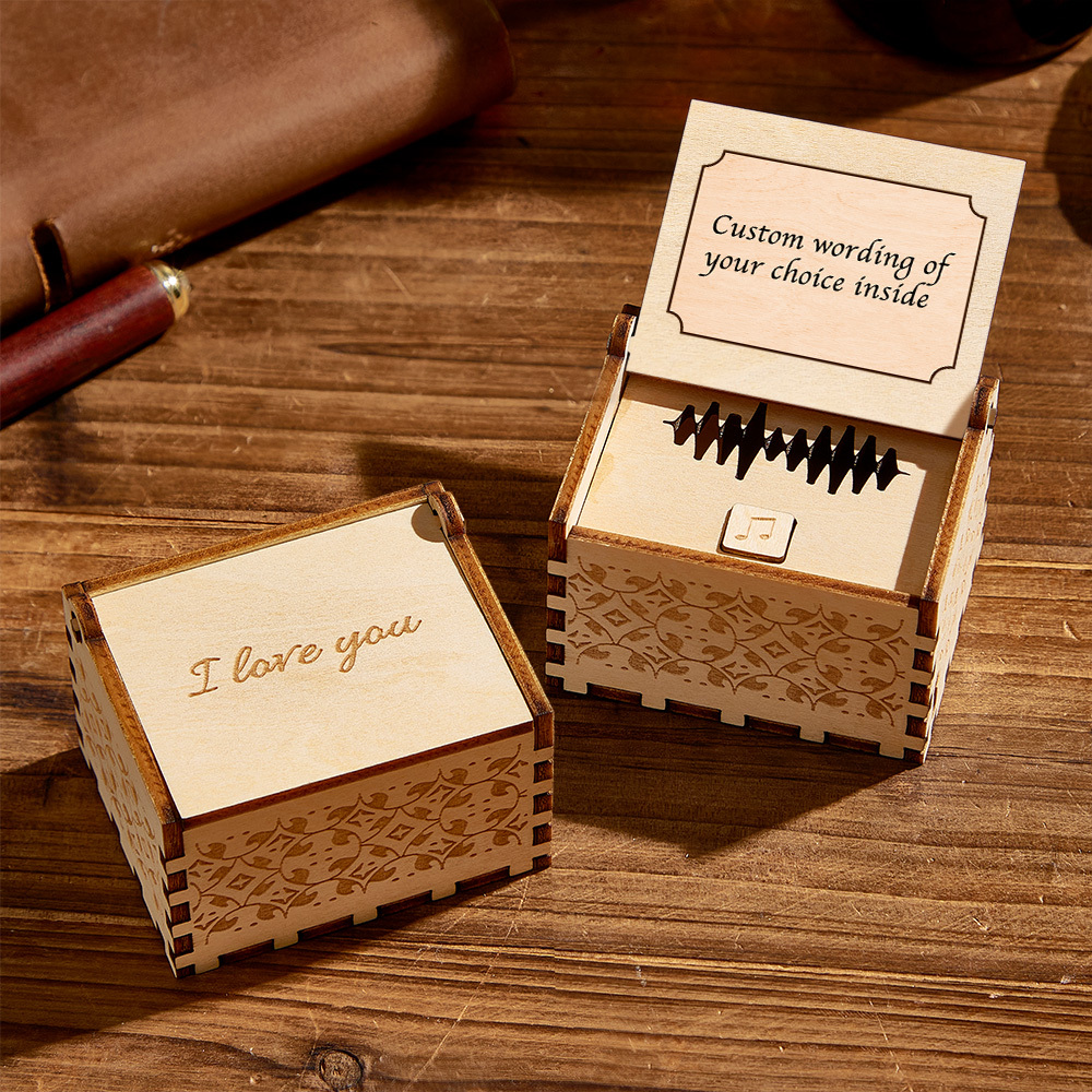 Personalized Digital Music Box Any song Tune or Voice Custom Photo Wooden Photo Music Box with Text Anniversary Gifts - MyPhotoSocksAu