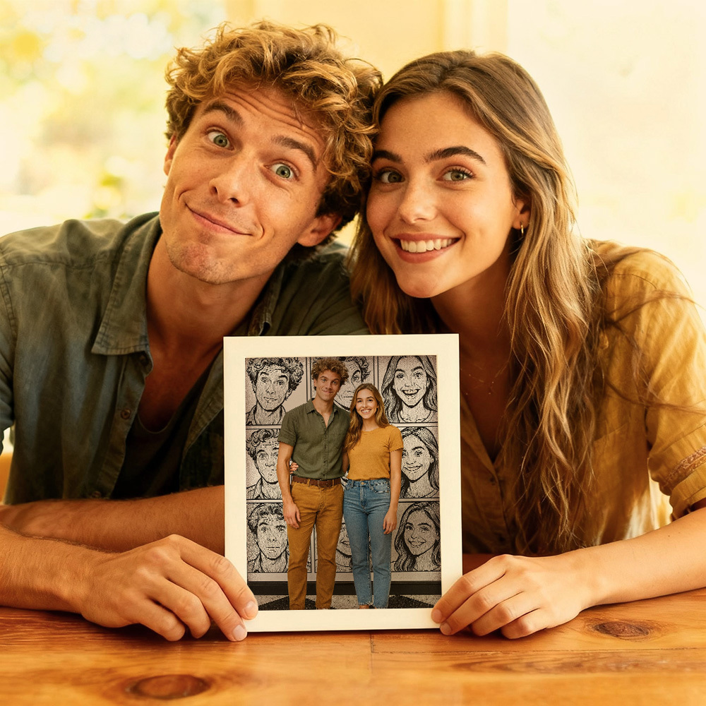 Personalized Glass Refraction Cartoon Portrait Wall Art Creative Custom Gift for Birthday or Christmas Ornament - MyPhotoSocksAu