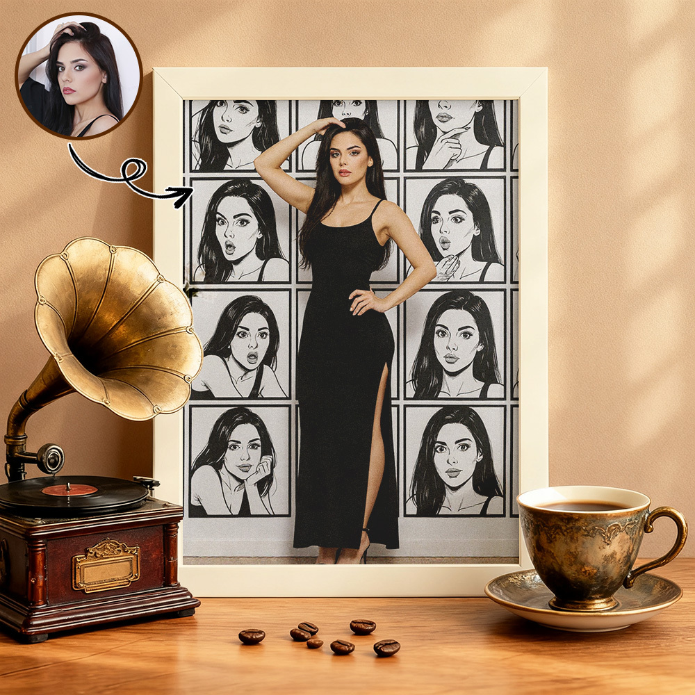 Personalized Glass Refraction Cartoon Portrait Wall Art Creative Custom Gift for Birthday or Christmas Ornament - MyPhotoSocksAu