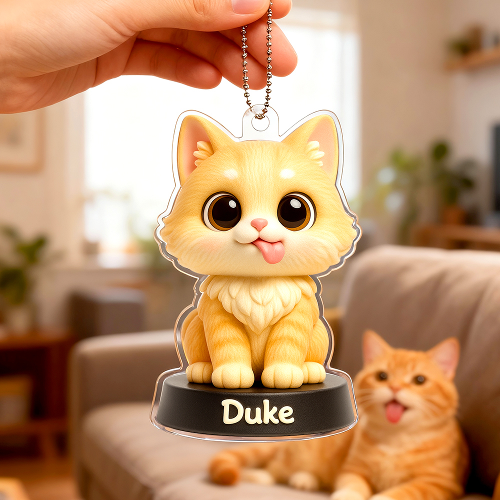 Custom Acrylic Car Hanger - Funny Gifts for Cute Pet Moment - Custom Gift for Pet Lovers - MyPhotoSocksAu