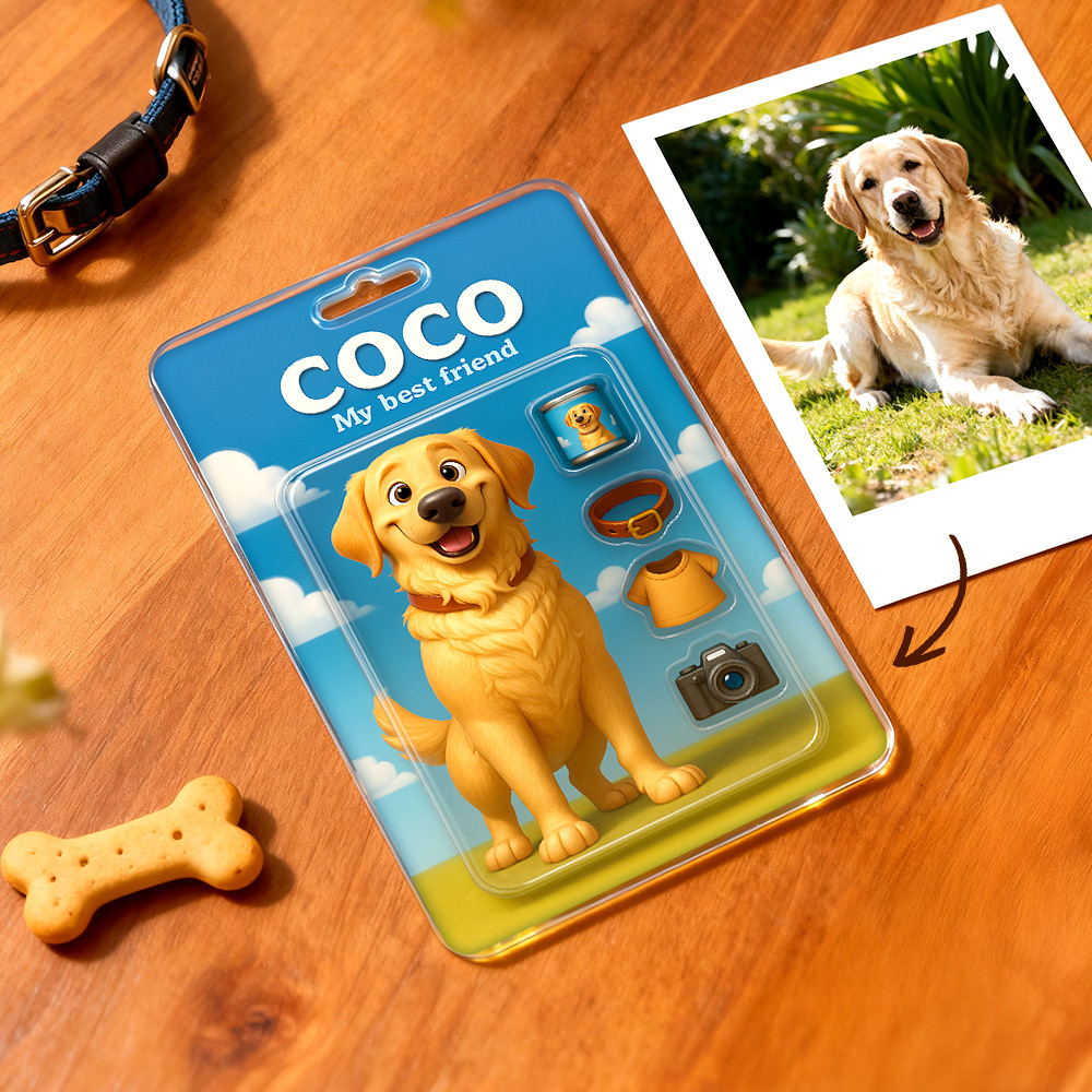 Custom Action Figure Pack Packaging Toy Box Style Art Gift Personalized Acrylic Car Hanger Gift for Mother 2D Printed Flat Design - MyPhotoSocksAu