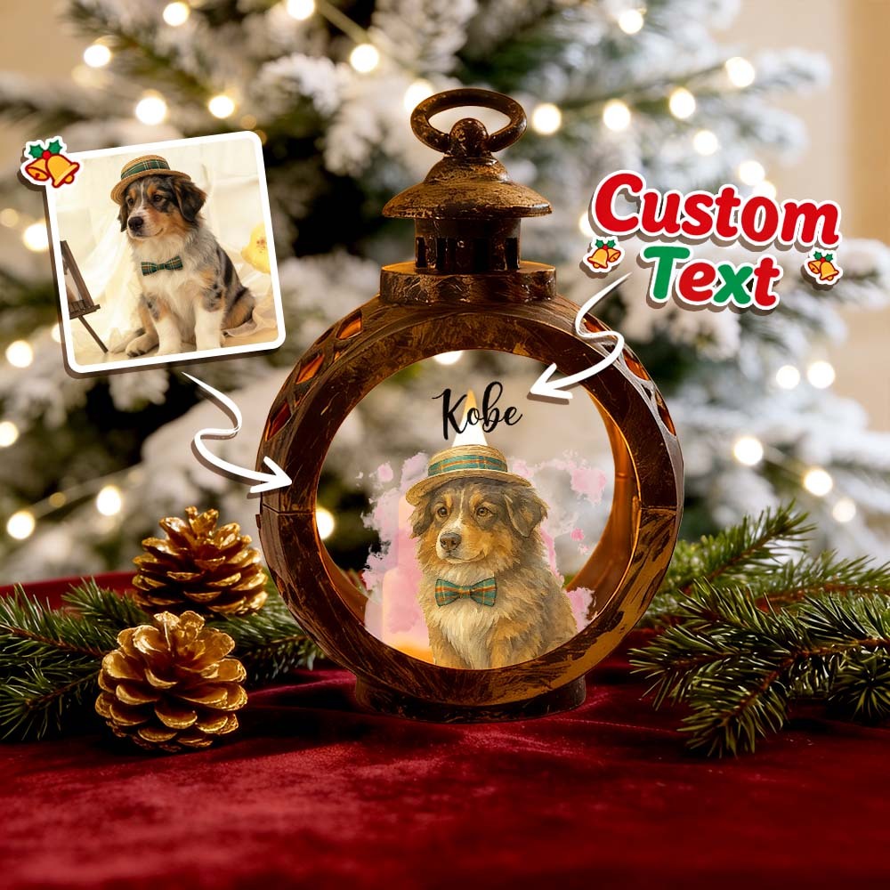 Custom Pet Photo Multiple Effects Available Lantern Ornament Personalized Custom 3D Effect Christmas Lantern - MyPhotoSocksAu