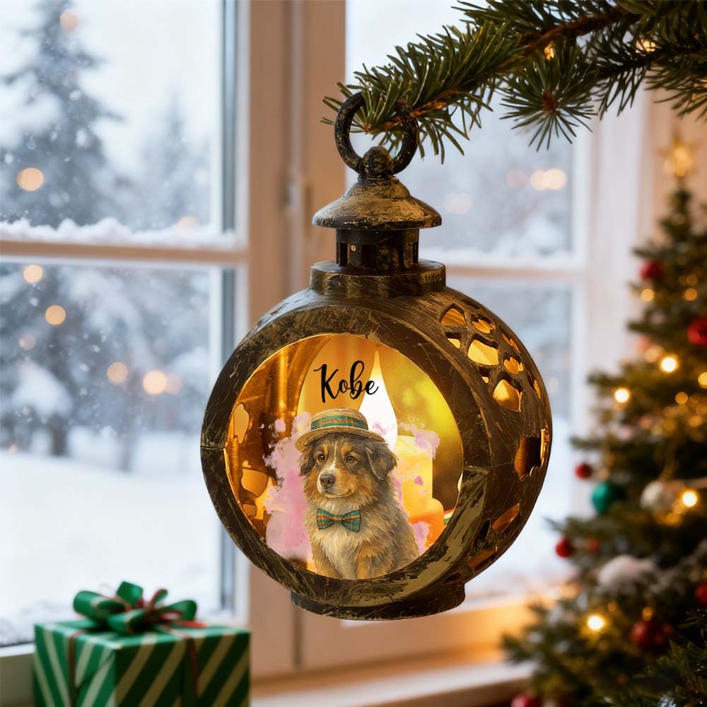 Custom Pet Photo Multiple Effects Available Lantern Ornament Personalized Custom 3D Effect Christmas Lantern - MyPhotoSocksAu