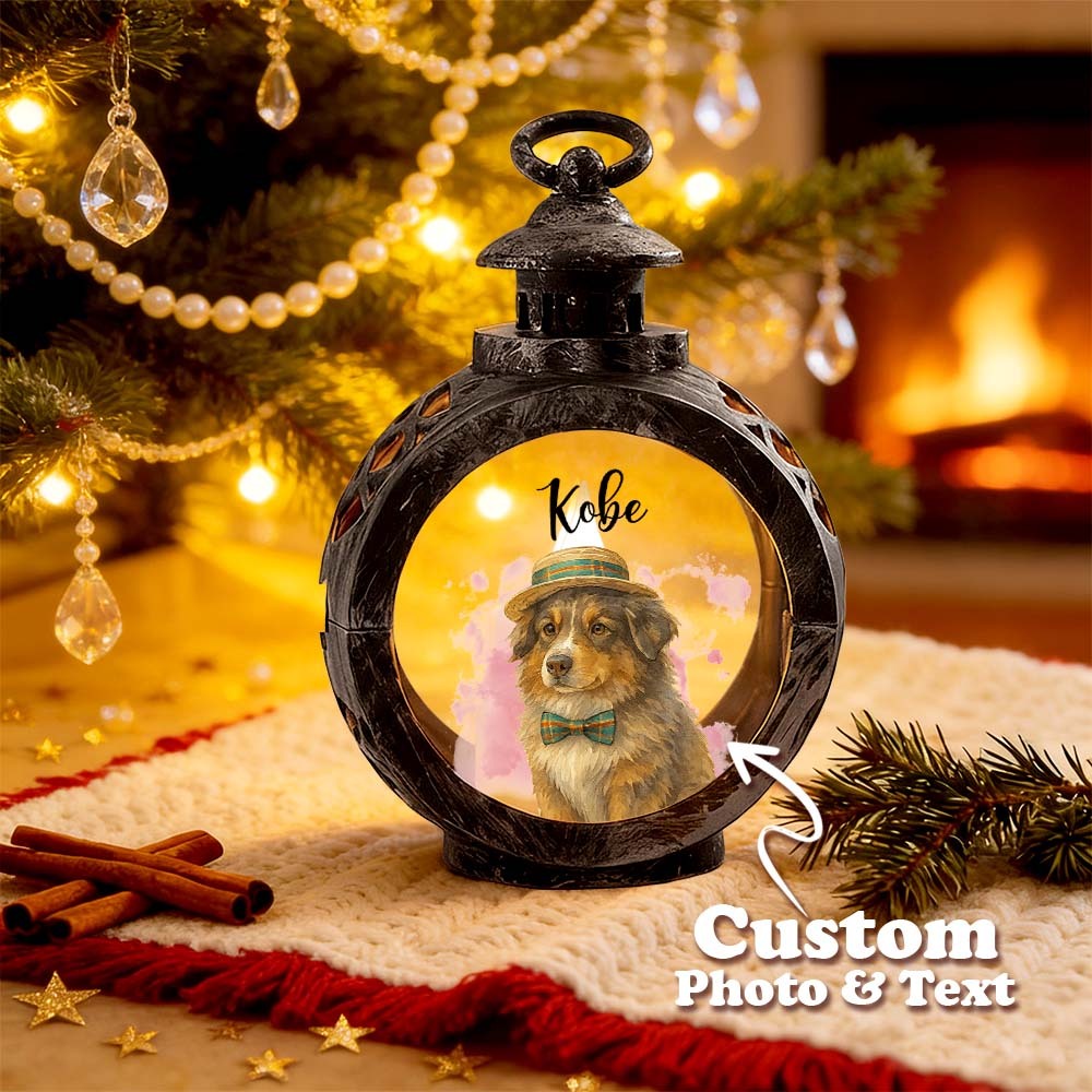 Custom Pet Photo Multiple Effects Available Lantern Ornament Personalized Custom 3D Effect Christmas Lantern - MyPhotoSocksAu