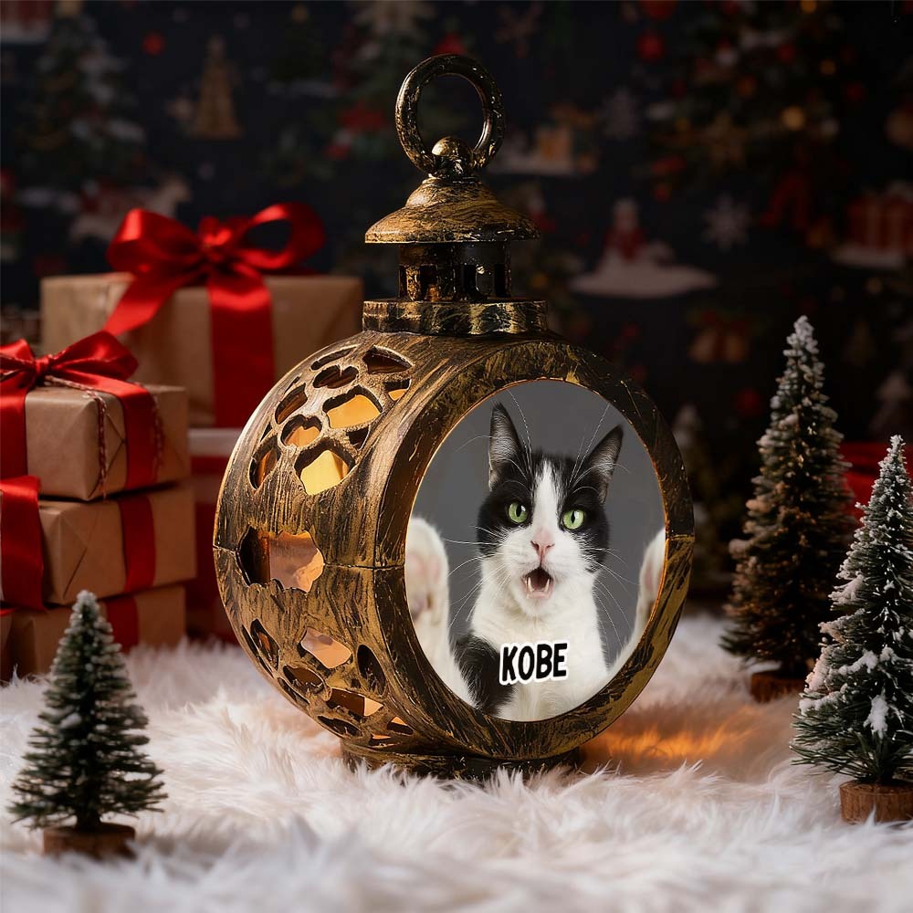 Custom Pet Photo Multiple Effects Available Lantern Ornament Personalized Custom 3D Effect Christmas Lantern - MyPhotoSocksAu