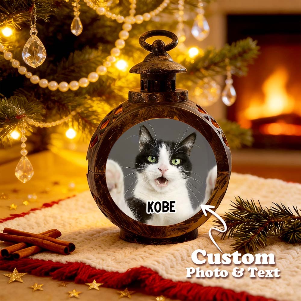 Custom Pet Photo Multiple Effects Available Lantern Ornament Personalized Custom 3D Effect Christmas Lantern - MyPhotoSocksAu