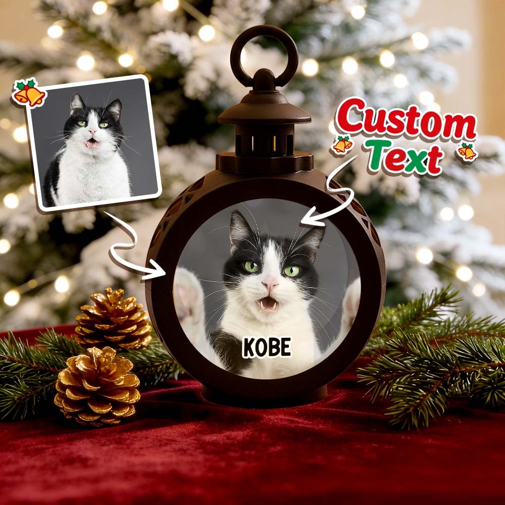 Custom Pet Photo Multiple Effects Available Lantern Ornament Personalized Custom 3D Effect Christmas Lantern - MyPhotoSocksAu