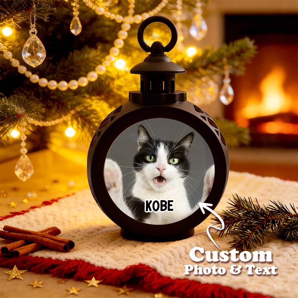 Custom Pet Photo Multiple Effects Available Lantern Ornament Personalized Custom 3D Effect Christmas Lantern - MyPhotoSocksAu