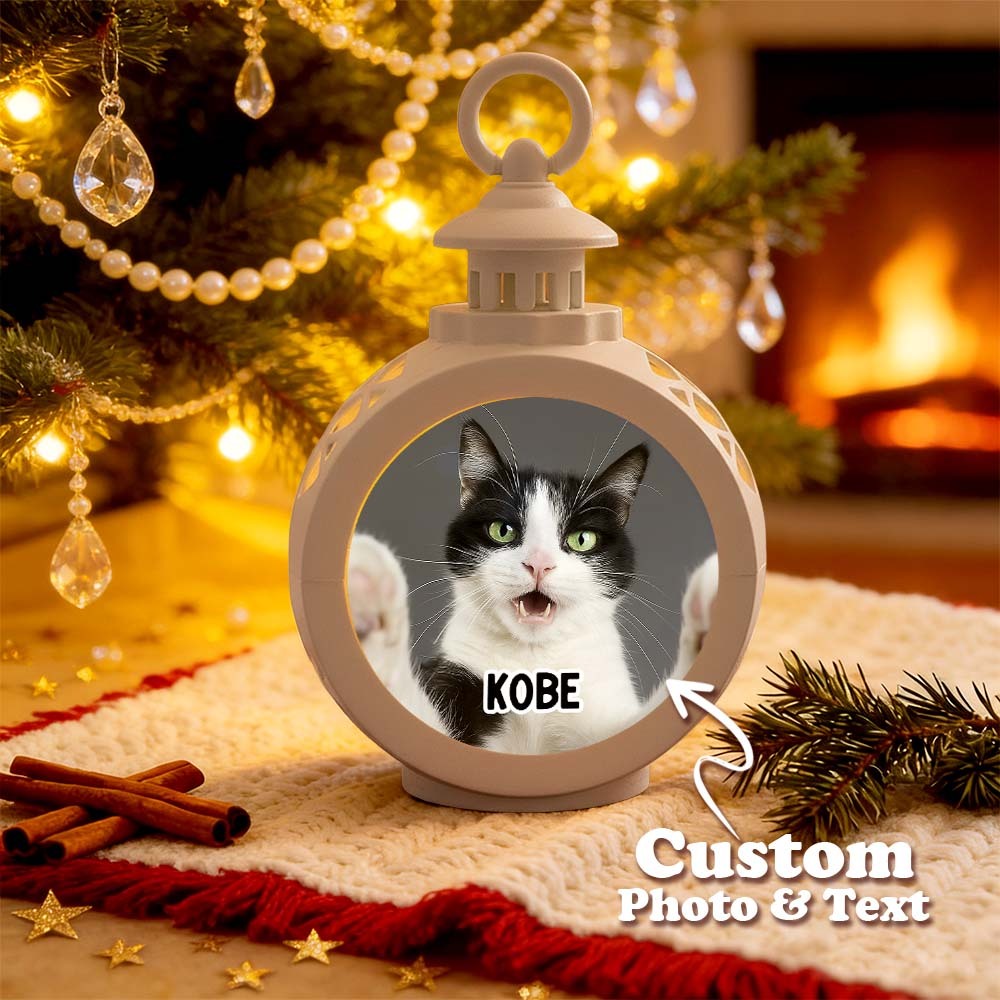 Custom Pet Photo Multiple Effects Available Lantern Ornament Personalized Custom 3D Effect Christmas Lantern - MyPhotoSocksAu
