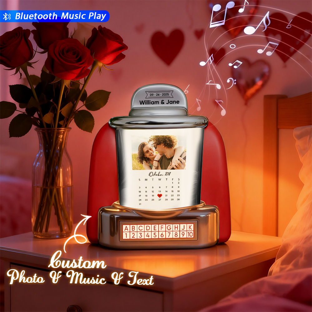 Custom Mini Jukebox When It All Began Design – Personalized Mini Bluetooth Jukebox with Photo & Date for Couples - MyPhotoSocksAu