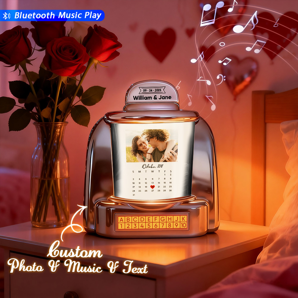 Custom Mini Jukebox When It All Began Design – Personalized Mini Bluetooth Jukebox with Photo & Date for Couples - MyPhotoSocksAu