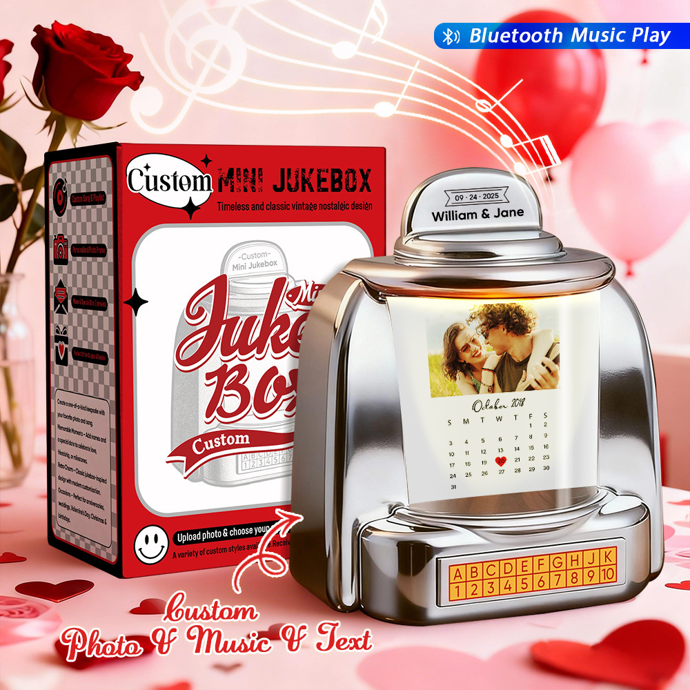 Custom Mini Jukebox When It All Began Design – Personalized Mini Bluetooth Jukebox with Photo & Date for Couples - MyPhotoSocksAu