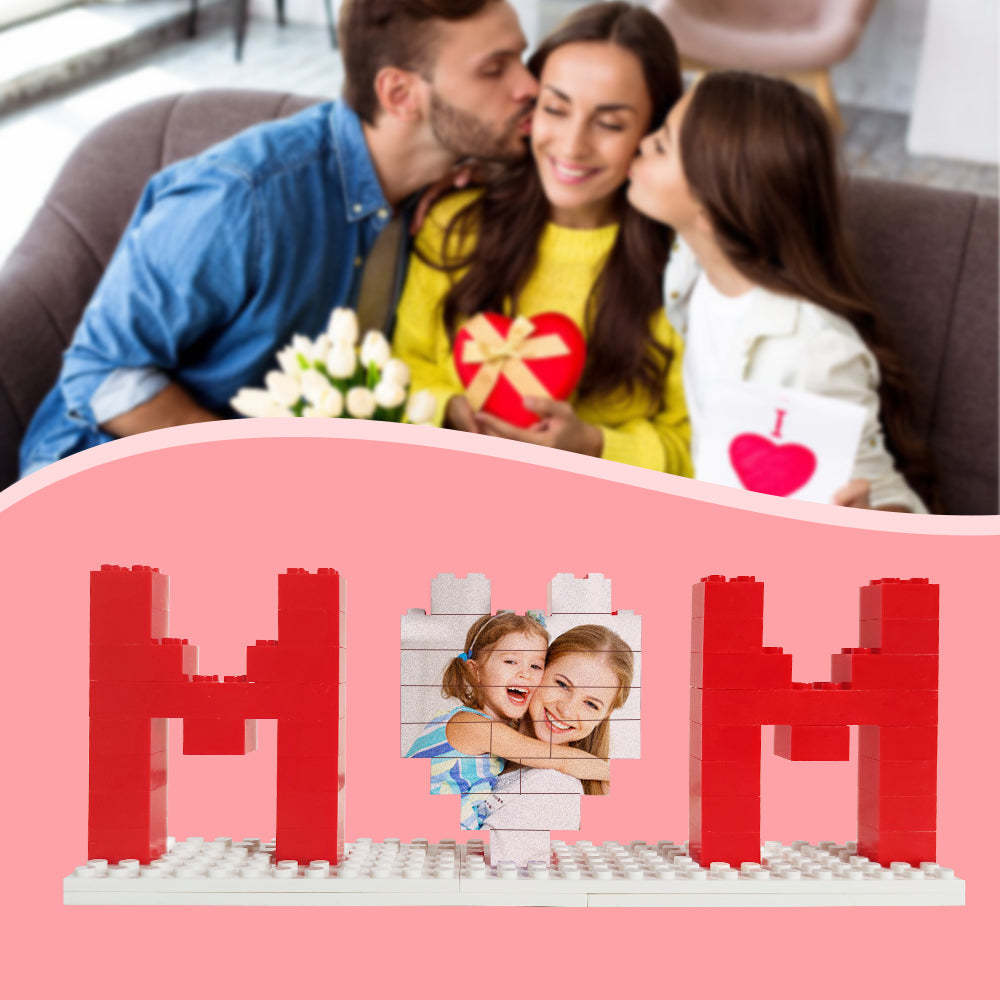 Personalized Mom Photo Building Brick Puzzles Photo Block Mother's Day Gifts - MyPhotoSocksAu