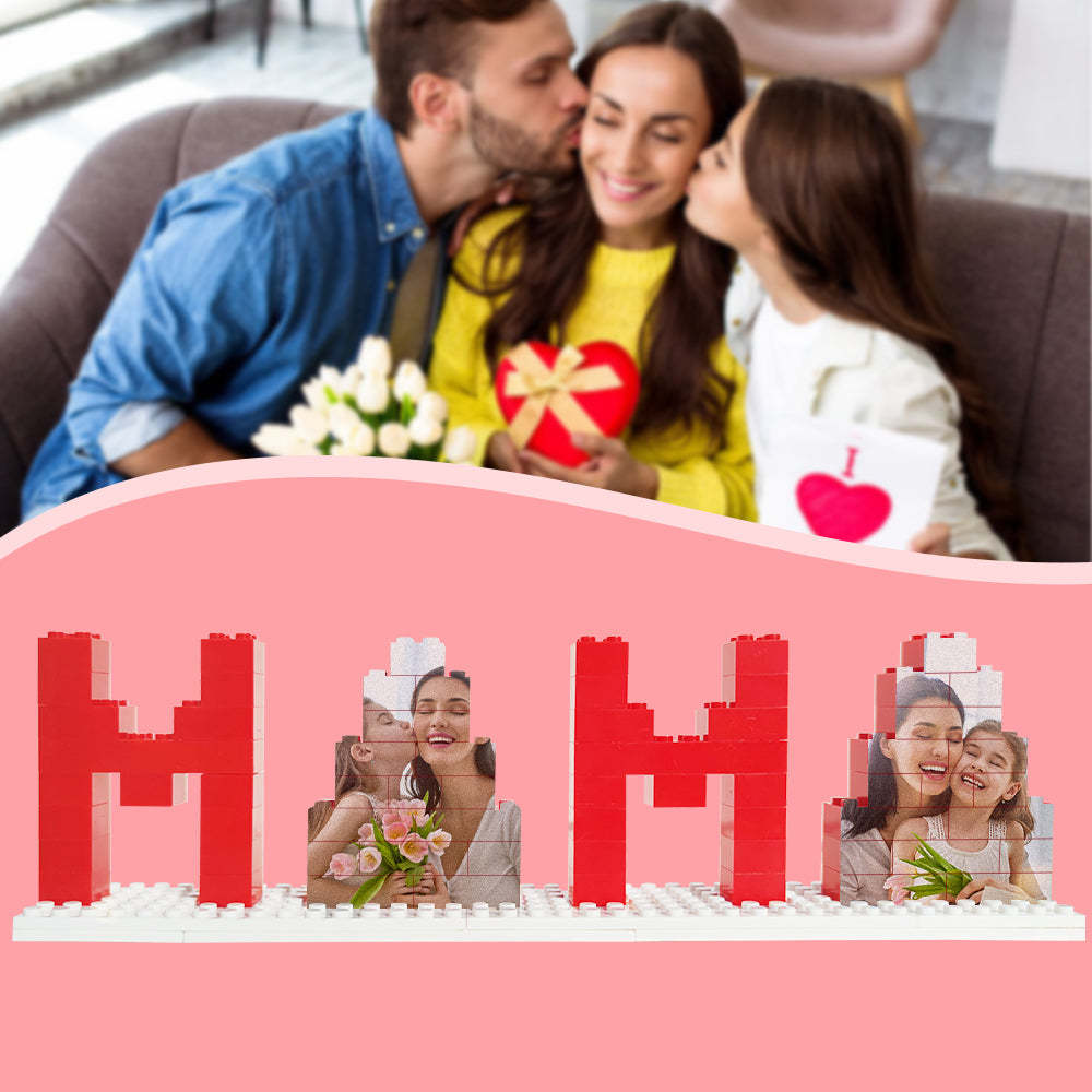 Personalized Mama Photo Building Brick Puzzles Photo Block Mother's Day Gifts - MyPhotoSocksAu