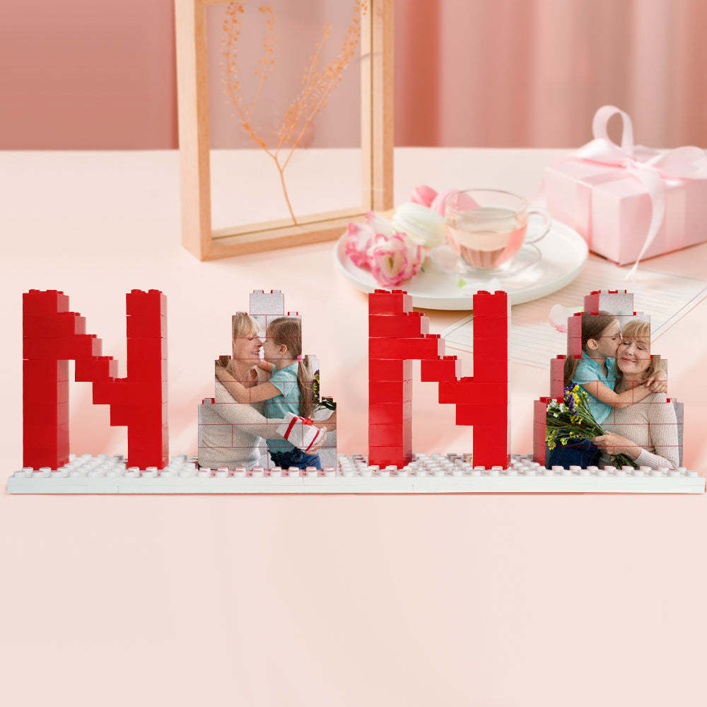 Personalized Nana Photo Building Brick Puzzles Photo Block Mother's Day Gifts - MyPhotoSocksAu