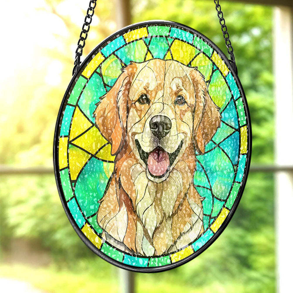 Custom Pet Stained Glass Suncatcher Pet Ornament Remembrance Gifts for Pet Lovers - MyPhotoSocksAu