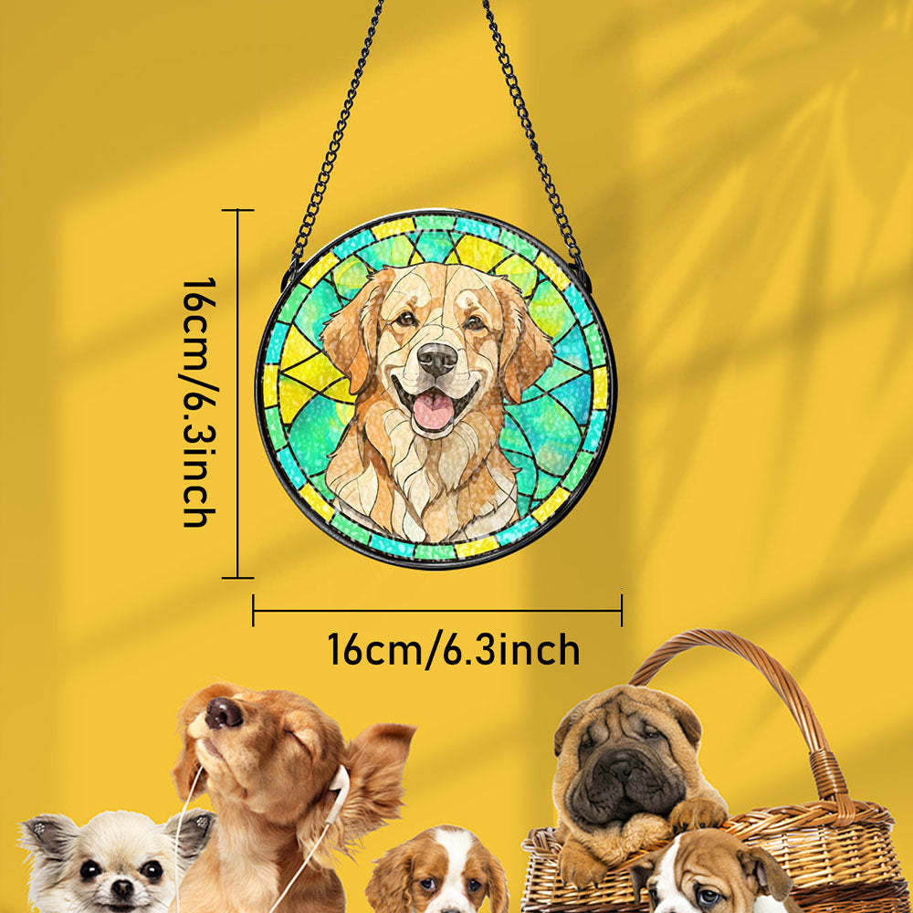Custom Pet Stained Glass Suncatcher Pet Ornament Remembrance Gifts for Pet Lovers - MyPhotoSocksAu