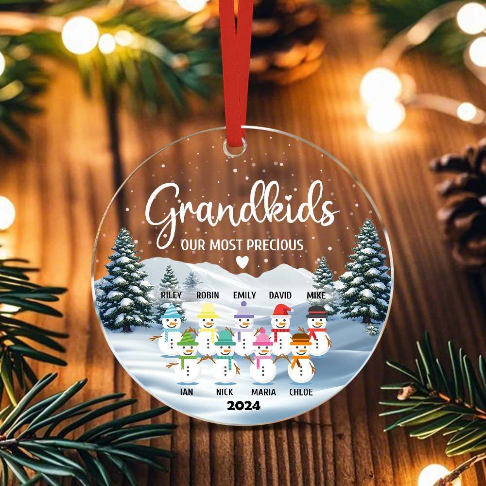 Personalized Snowman Ornament with Name Christmas Family Ornament for Christmas Gifts - MyPhotoSocksAu