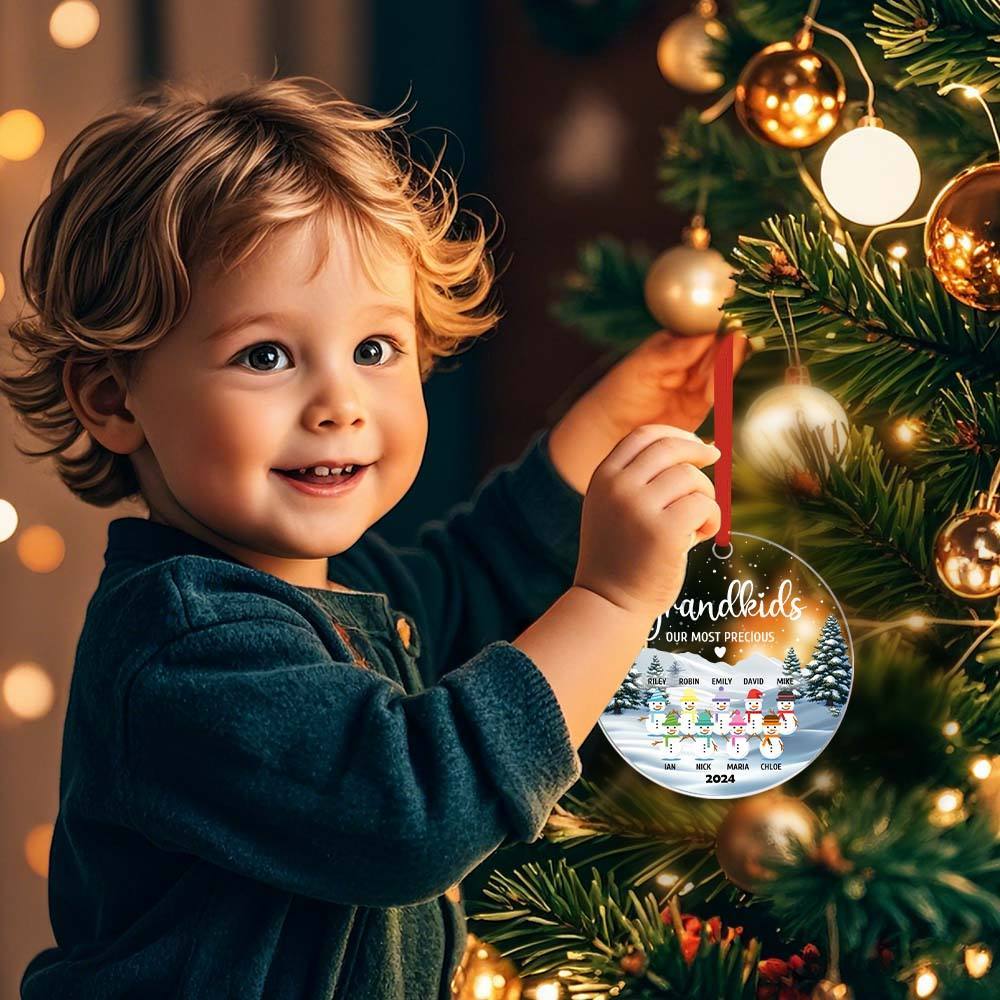 Personalized Snowman Ornament with Name Christmas Family Ornament for Christmas Gifts - MyPhotoSocksAu