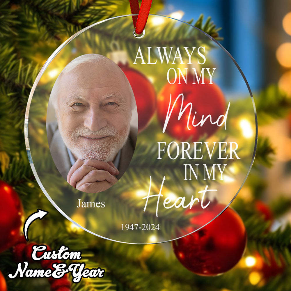 Personalized Christmas Memorial Ornaments with Photo Christmas Ornament for Memorial Gift - MyPhotoSocksAu