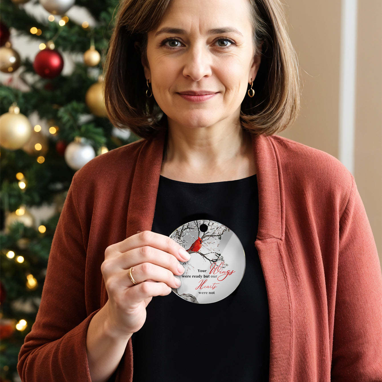 Personalized Memorial Ornament Cardinals Blossom Tree Christmas Ornament Gifts for Family - MyPhotoSocksAu