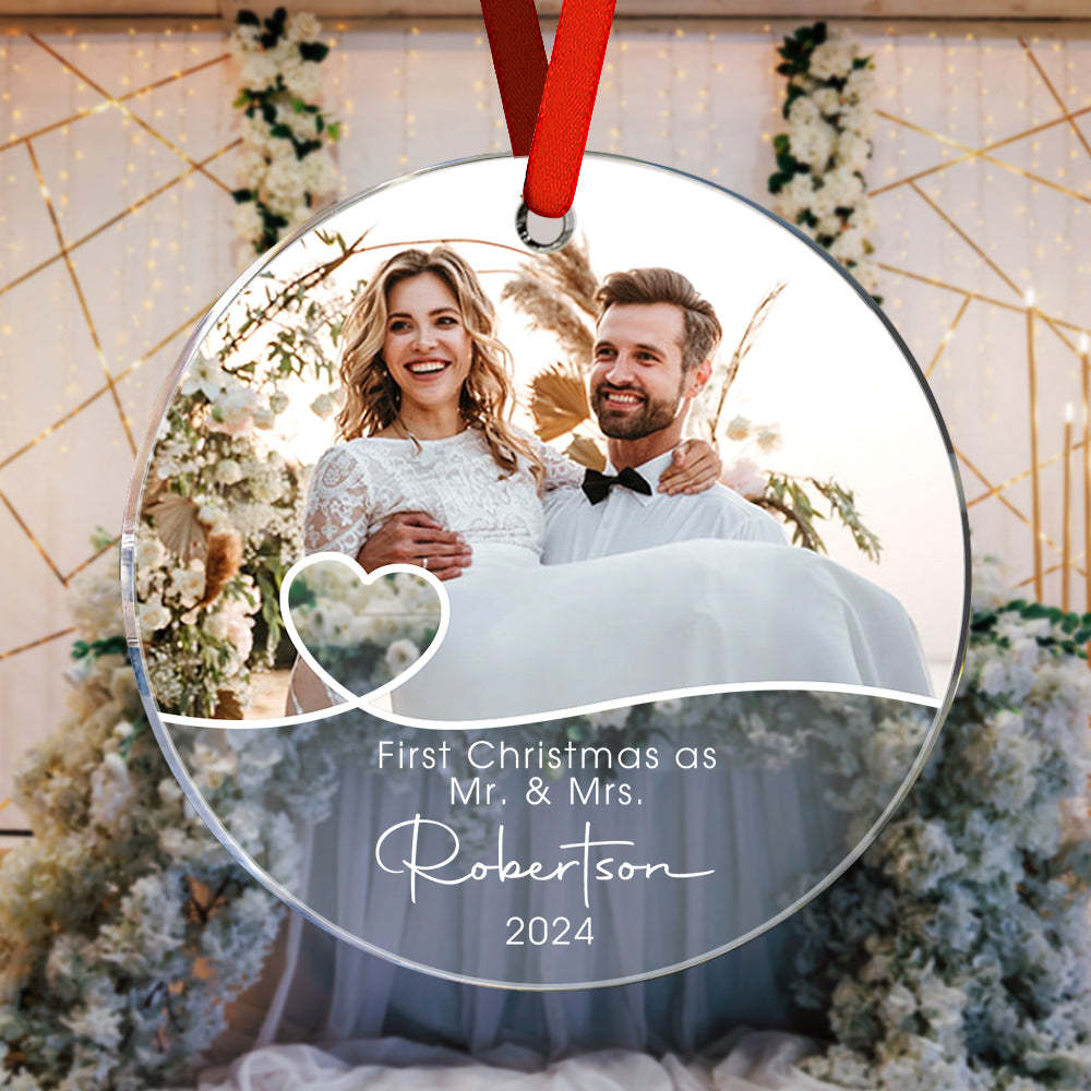 Personalized First Christmas Ornament with Photo Christmas Ornament Gift for Couples - MyPhotoSocksAu