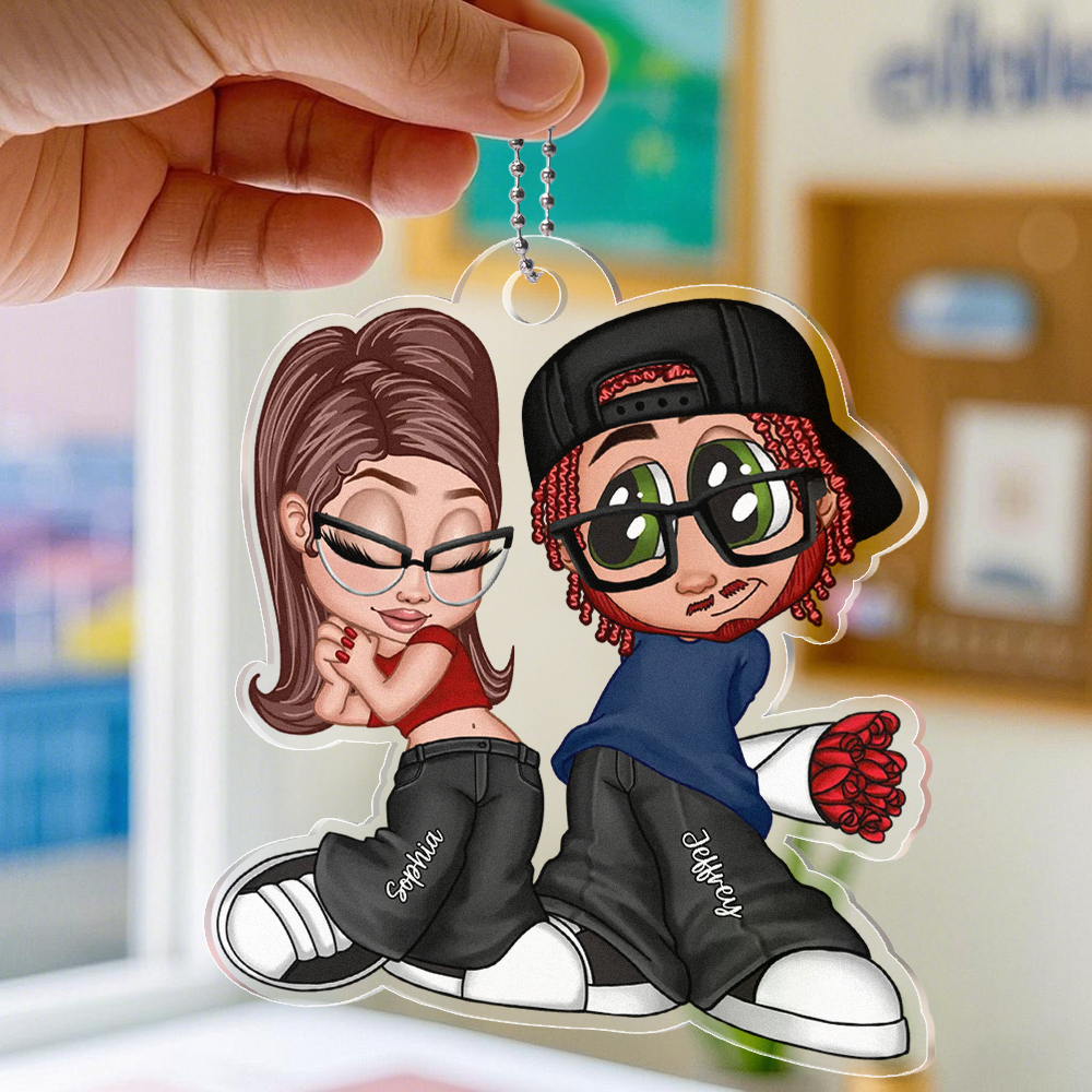 Custom Couple Personalized Acrylic Ornament Valentine Gift For Him For Her - MyPhotoSocksAu