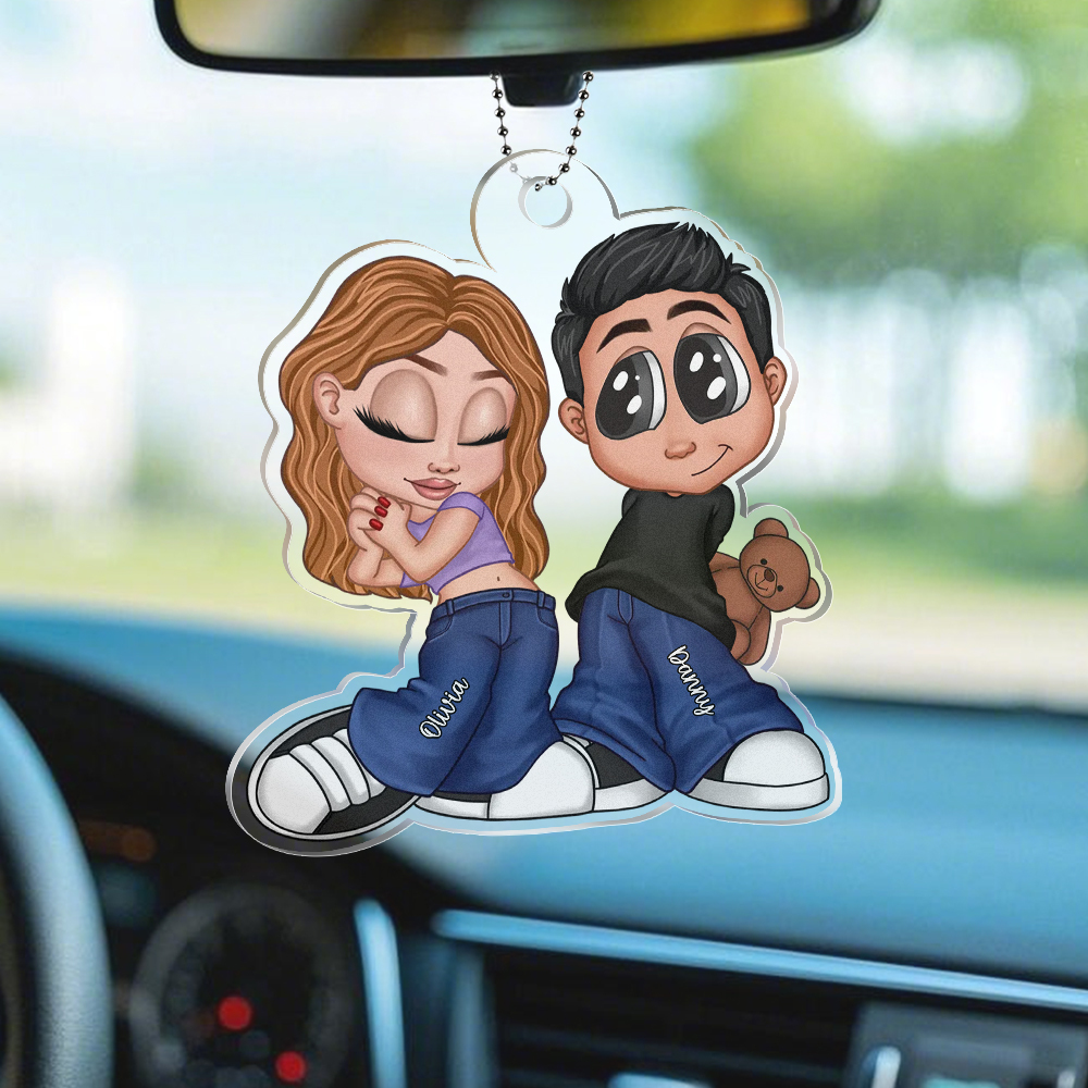 Custom Couple Personalized Acrylic Ornament Valentine Gift For Him For Her - MyPhotoSocksAu