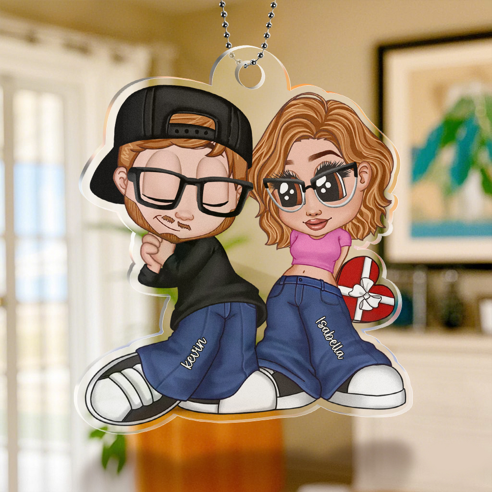 Custom Couple Personalized Acrylic Ornament Valentine Gift For Him For Her - MyPhotoSocksAu