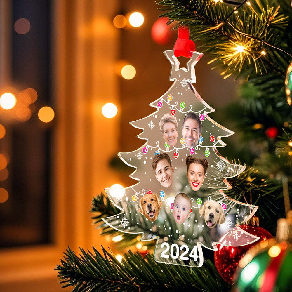 Personalized Photo Christmas Tree Family Ornament Funny Christmas Ornament Gift for Family - MyPhotoSocksAu