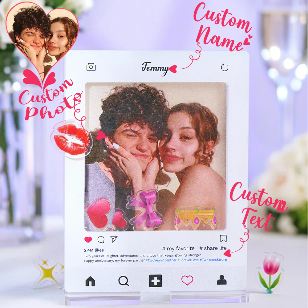 Acrylic Polaroid Photo Frame Swing Couple Photo DIY Decorations Stand Card Gift Photo Personal Photo Frame - MyPhotoSocksAu