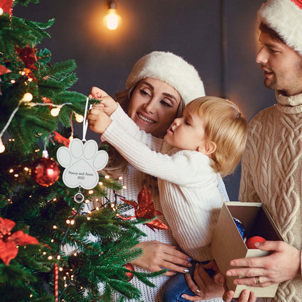 Custom Projection Ornament Personalized Photo Paw Ornament Gifts for Pet Lovers - MyPhotoSocksAu